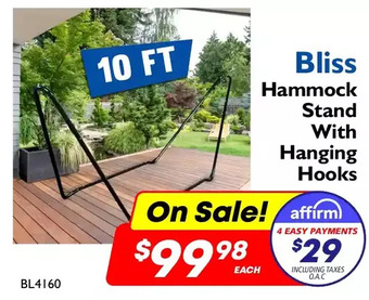 Factory Direct Bliss hammock stand with hanging hooks 10 ft offer