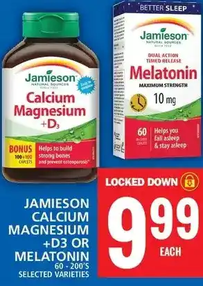Food Basics Jamieson calcium magnesium +d3 or melatonin offer