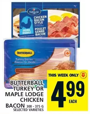 Food Basics Butterball turkey or maple lodge chicken bacon offer