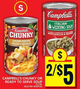 Food Basics Campbell's chunky or ready to serve soup offer