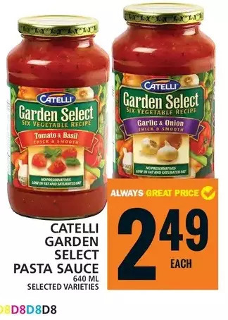 Food Basics Catelli garden select pasta sauce offer