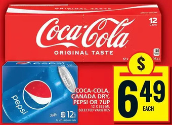 Food Basics Coca-cola, canada dry, pepsi or 7up offer