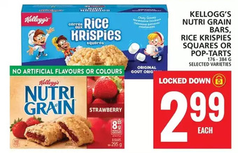 Food Basics Kellogg's nutri grain bars, rice krispies squares or pop-tarts offer
