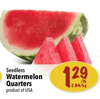 Farm Boy Seedless watermelon quarters offer