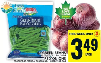 Food Basics Green beans | red onions offer