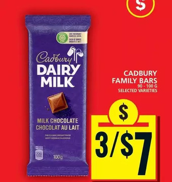 Food Basics Cadbury family bars offer