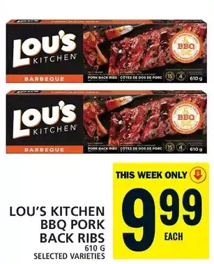 Food Basics Lou's kitchen bbq pork back ribs offer