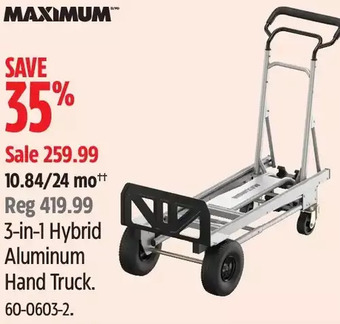 Canadian Tire Maximum 3-in-1 hybrid aluminum hand truck offer
