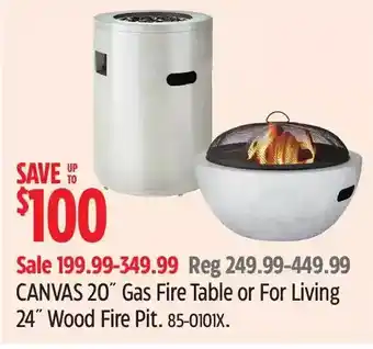 Canadian Tire Canvas 20 gas fire table or for living 24 wood fire pit offer