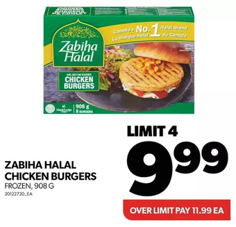 Real Canadian Superstore Zabiha halal chicken burgers offer