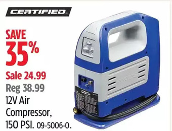 Canadian Tire Certified 12v air compressor offer