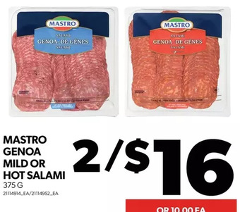 Real Canadian Superstore Mastro genoa mild or hot salami offer