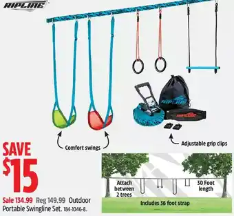 Canadian Tire Ripline outdoor portable swingline set offer
