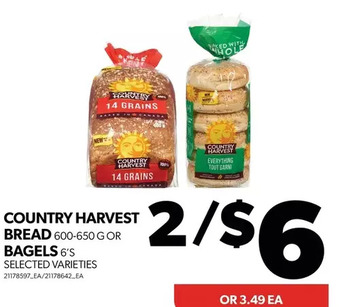 Real Canadian Superstore Country harvest bread or bagels offer
