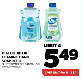 Real Canadian Superstore Dial liquid or foaming hand soap refill offer