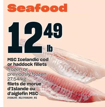 Independent Grocer Msc icelandic cod or haddock fillets offer