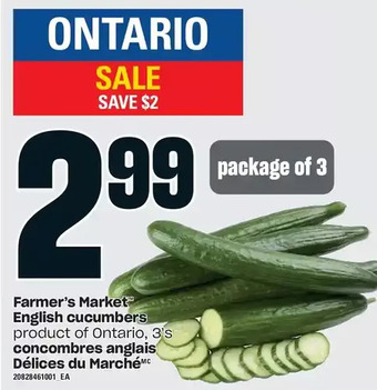 Independent Grocer Farmer's market english cucumbers offer