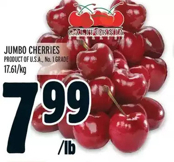 Metro Jumbo cherries offer