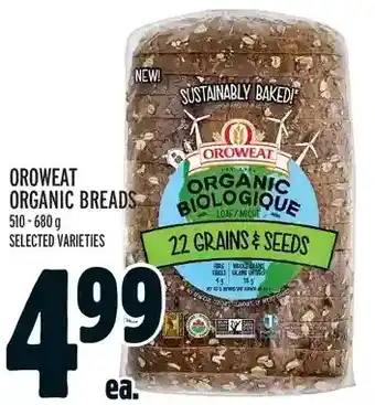 Metro Oroweat organic breads offer
