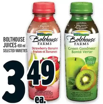 Metro Bolthouse juices offer