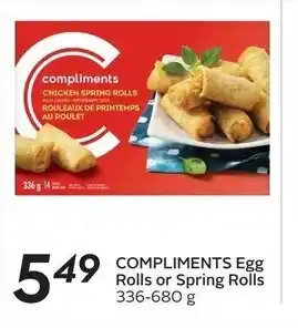 Sobeys Compliments Egg Rolls or Spring Rolls offer