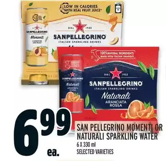 Metro San pellegrino momenti or naturali sparkling water offer