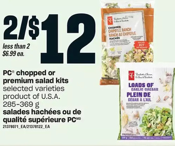 Independent Grocer Pc chopped or premium salad kits offer