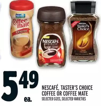 Metro Nescafé, taster's choice coffee or coffee mate offer