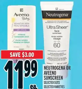 Metro Neutrogena or aveeno sunscreen offer