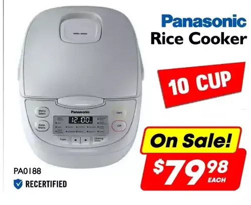 Factory Direct Panasonic rice cooker offer