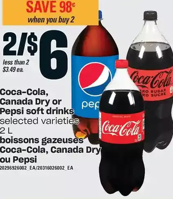 Independent Grocer Coca-cola, canada dry or pepsi soft drinks offer