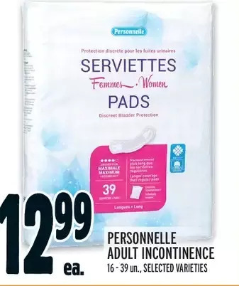 Metro Personnelle adult incontinence offer