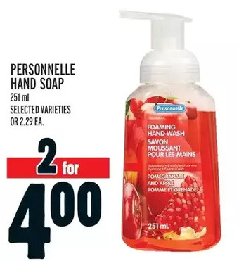 Metro Personnelle hand soap offer