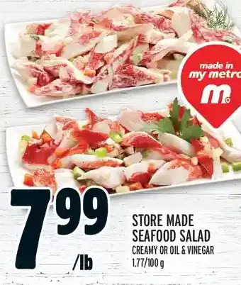 Metro Store made seafood salad offer