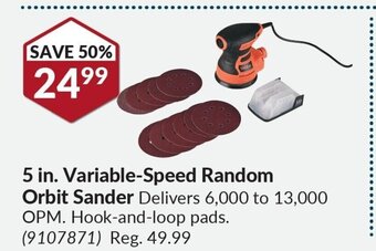 Princess Auto 5 in. Variable-Speed Random Orbit Sander offer