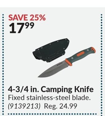 Princess Auto 4-3/4 in. Camping Knife offer