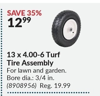 Princess Auto 13 x 4.00-6 Turf Tire Assembly offer