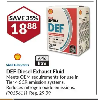 Princess Auto Shell DEF Diesel Exhaust Fluid 9.46 litre offer