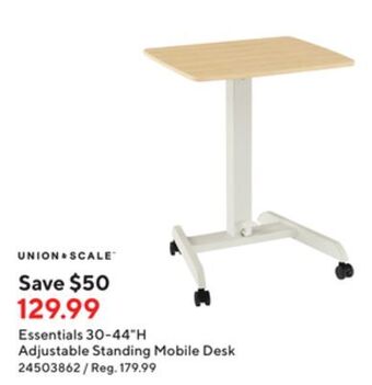 Staples Union & scale essentials 30-44h adjustable standing mobile desk offer