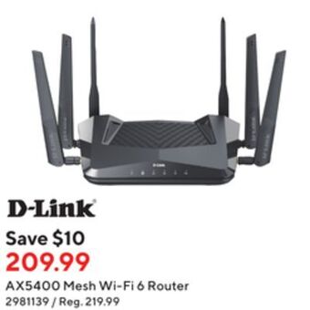 Staples D-link ax5400 mesh wi-fi 6 router offer