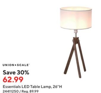 Staples Union & scale essentials led table lamp offer