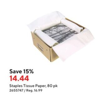 Staples Staples tissue paper, 80 pk offer