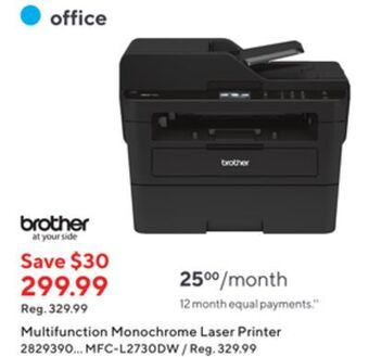 Staples Brother multifunction monochrome laser printer offer