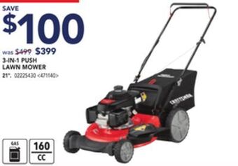Lowe's Craftsman 3-in-1 push lawn mower 21 offer