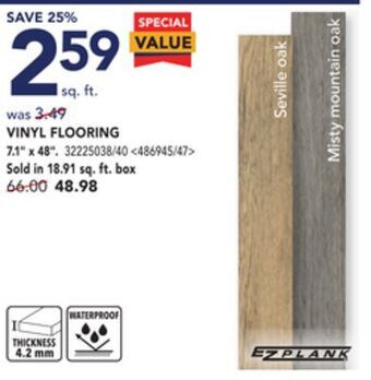 Lowe's Ezplank vinyl flooring 7.1 x 48 offer