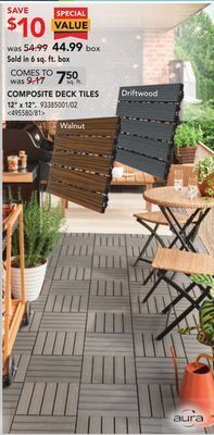 Lowe's Aura composite deck tiles offer