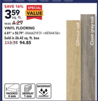 Lowe's Mono serra vinyl flooring 6.81 x 50.79 offer