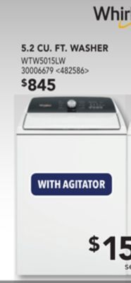 Lowe's Whirlpool 5.2 c.u.ft. washer offer