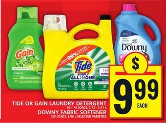 Food Basics Tide or gain laundry detergent or downy fabric softener offer