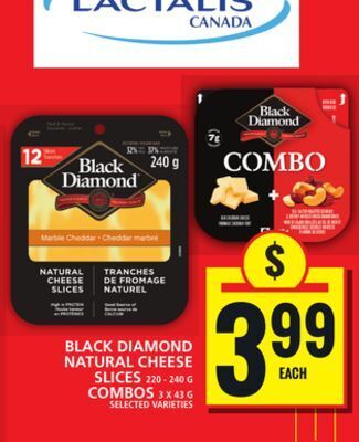 Food Basics Black diamond natural cheese slices or combos offer
